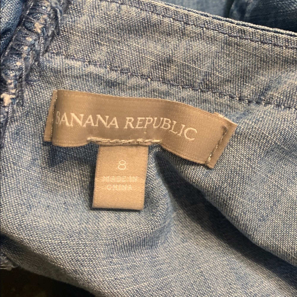 🌹Vintage Banana Republic • Light Blue Denim Short Sleeve Mini Dress - Picture 7 of 10